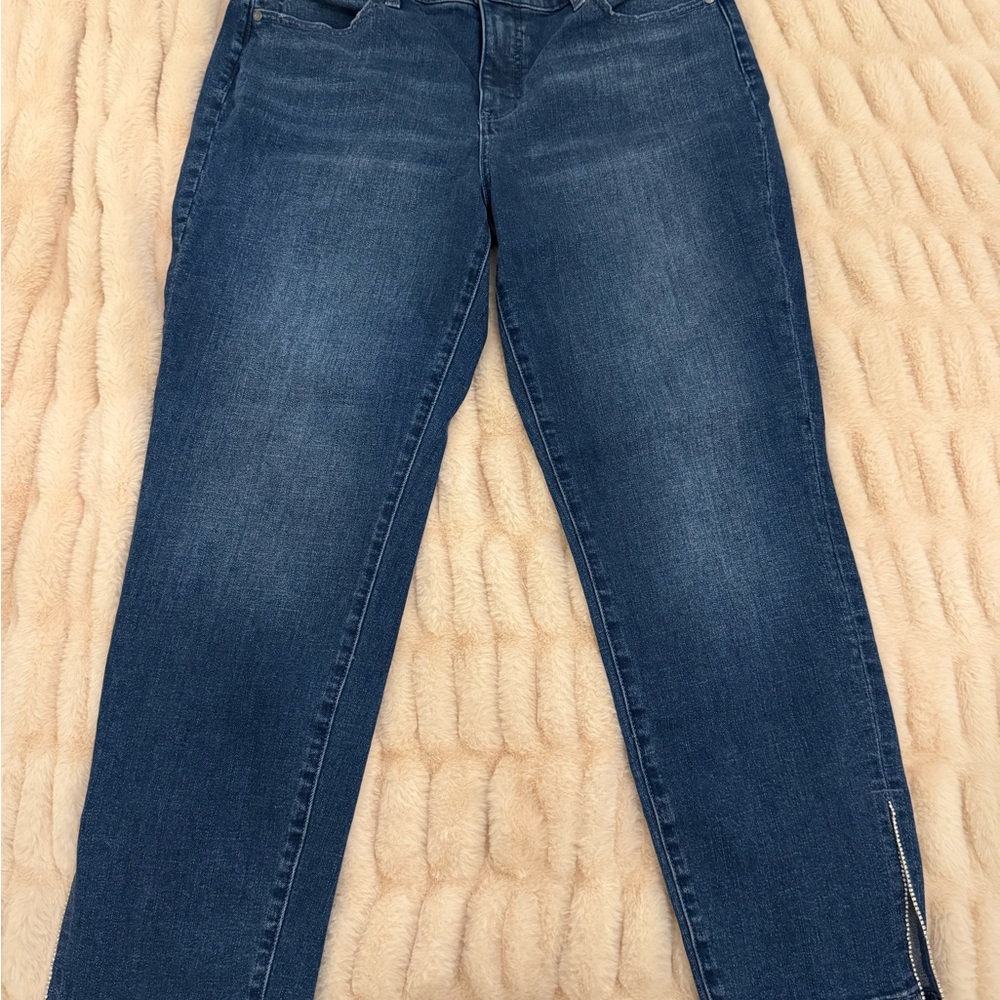 Talbots Dark Blue Ankle Jeans with Bling!